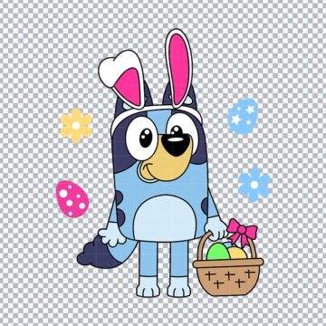 Bluey Happy Easter Day SVG, PNG, DXF, EPS for Cricut, Sublimation Mugs or More - Free Design