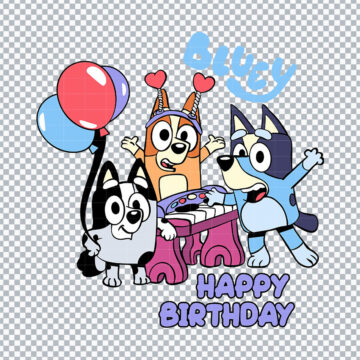 Bluey Friends Happy Birthday SVG, PNG, DXF, EPS for Graphic Design, DIY Crafts or More - Free Printable Designs