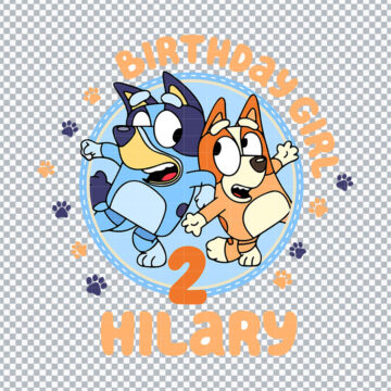Hilary 2nd Bluey Birthday Girl SVG, PNG, DXF, EPS for Cricut, Paper Crafts or More - Free Design Files