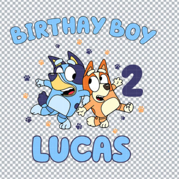 Lucas 2nd Bluey Birthday Boy SVG, PNG, DXF, EPS for Cricut, DIY Printing or More - Free Download Design